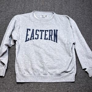 Vintage Eastern University Sweatshirt Men XL GEAR for Sports Gray BIG Cotton 80s